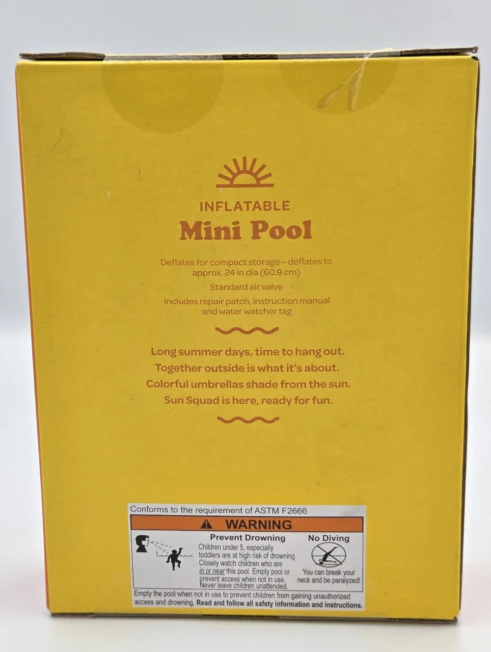 Sun Squad 27 Inch Diameter Inflatable Mini Pool NIB - Picture 4 of 5